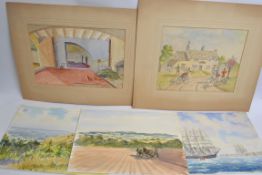 STUCKEY,  6 mostly signed watercolours o