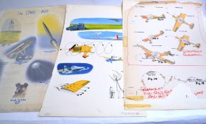 STUCKEY-unsigned 3 large cards filled wi