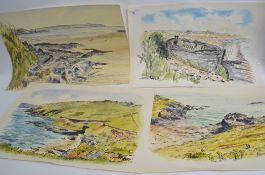 4 coastal scenes,   all signed STUCKEY,