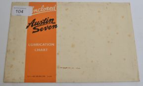 Original copy of 'Austin Seven' lubricat