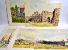 STUCKEY,  6 mostly signed watercolours o