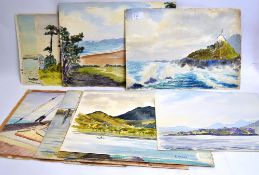 STUCKEY,  12 signed watercolours on boar