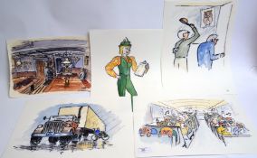 4 unsigned STUCKEY  illustrations in wat