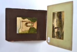 2 small and pretty watercolours, one dep