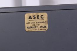 A set of 4 large factory industrial mid 20th cenutry  vintage Industrial lockers with internal