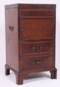 A Georgian 19th century mahogany inlaid ladies pedestal commode / wash hest bedside cabinet.
