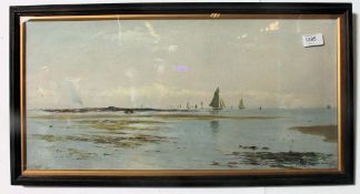 Tozer, Henry Edwin; 1894 - Victorian oil on canvas painting of a Cornish seascape. Framed.