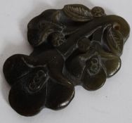 A 20th century chinese oriental jade carved lotus flower.