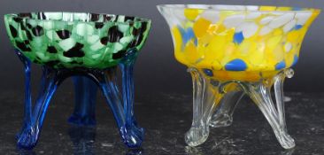 Two 20th century Murano style studio glass bonbon dishes.