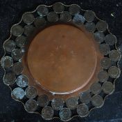 A decorative early 20th century folk art style tray,