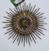 An unusual early 20th century wall hanging / centrepiece made from spikes / nails,