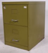A vintage industrial two drawer office filing cabinet with handles to drawers ( see illustration )
