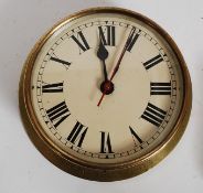Vintage brass ships clock, roman numerals with contempory movement.