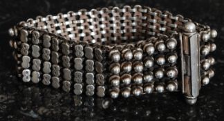 A stunning ladies Islamic style heavy set silver (tested) being of chain mail form with bar clasp.