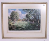 A framed and glazed limited edition print by Sherree Vaantine Daines tiled ' The Last Set ' signed
