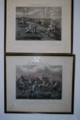 A set of 4x 19th century engravings - The First Steeplechase (Steeple - Chace ) On Record - H Alken,