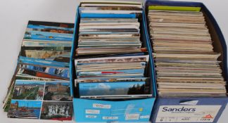 Two boxes of approx 500 assorted postcards.
