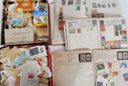 A collection of stamps to include several stamp albums (one including Penny Red ) along with two