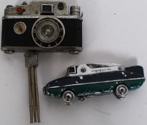 VINTAGE SAROME PETROL CIGARETTE LIGHTER modelled in the form of Malcolm Campell's land speed car