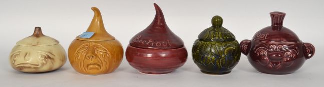 A collection of retro pickle jars to include Mint Sauce, Sylvac Pickled Onion,