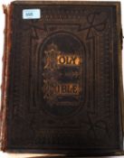 A 19th century leather bound gilt tooled bible by Rev John Brown.
