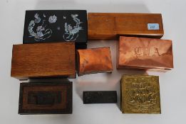 A collection of vintage cigarette tins / boxes and money tins of various designs please see images