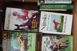 A box of assorted horse racing and related books
