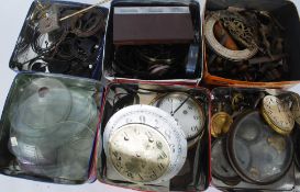 A good sized collection of used clock spares to include faces, springs,