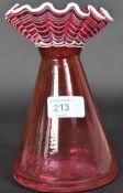 An antique style 20th century cranberry glass studio vase
