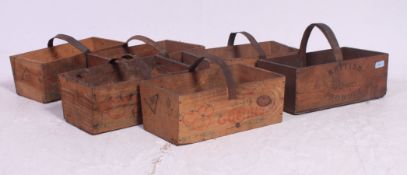 A collection of six vintage field workers trugs,