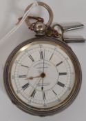 A Victorian centre seconds Chronograph, the white dial inscribed 