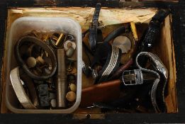 A collection of gents and ladies watches along with a selection of gentlemans cuff links and tie