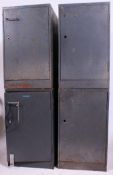 A set of 4 large factory industrial mid 20th cenutry  vintage Industrial lockers with internal
