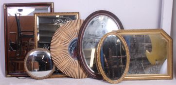 A collection ( 7 total ) of mirrors mainly 20th century to include gilt framed etc
