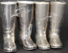 Two pairs (4) 20th century silver plate drinks measures in the form of boots