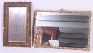 A vintage Edwardian style gilt framed mirror, along with another.