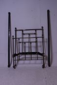 A 19th century Victorian brass single bed.