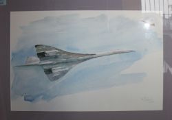 Concorde Final Flight 2003 limited edition watercolour print,