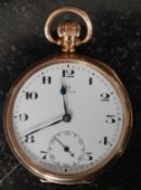 A stunning early 20th century ( full working order ) 9ct gold Omega open face pocket watch.