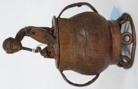 An Ashanti bronze gold container in the form of a cauldron,