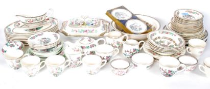 An extensive Indian Tree pattern dinner service by Longton, each piece decorated in blue,