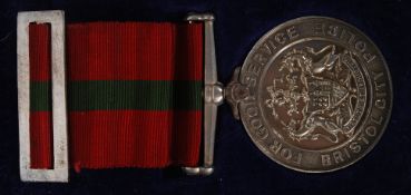 A cased vintage Bristol City Police For Good Service Medal,