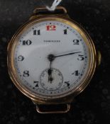A gentlemans vintage 9ct gold / 375 marked Dominant wristwatch having  subsiduary seconds dial,