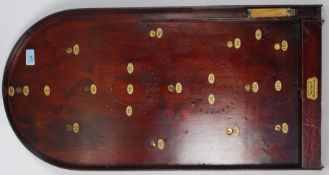 A vintage wooden cased Amersham ' Scora ' bagatelle board with working spring and  steel balls