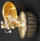 An Elizabeth II Stuart Devlin-style hallmarked silver gilt novelty surprise trinket box in the form