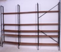 A good Ladderax 1970's modular wall system comprising 3 bays and shelves.