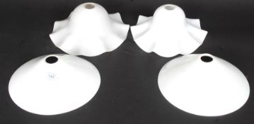 A collection of 4 vintage 20th century opaline glass light / ceiling lamp shapes.