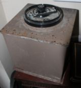 A vintage /retro steel Dreadnought under floor safe,
