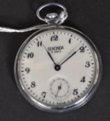 A vintage 1970's excellent condition Sekonda USSR stainless steel pocket watch having subsiduary