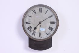 A late Victorian station clock having inset fusee movement.